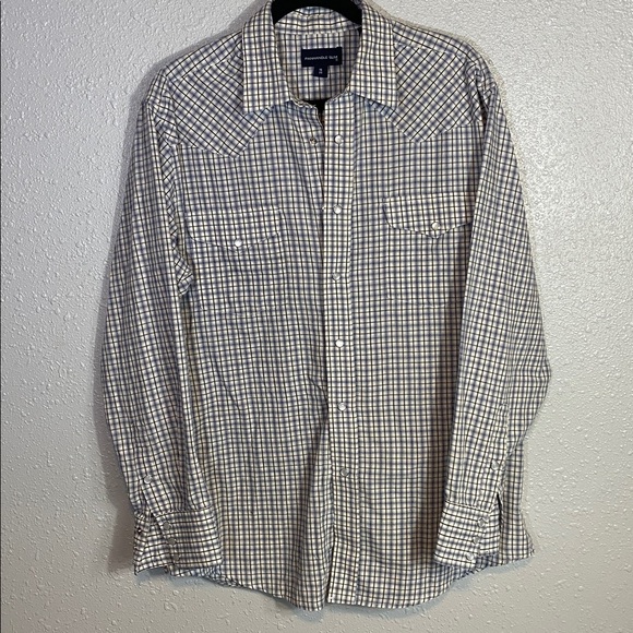 Wrangler Other - Panhandle Slim Men’s Western Pearl Snap Shirt – Plaid Long Sleeve Size 16 / 35